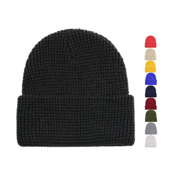 Manufacturer Wholesale Custom Designer Acrylic Winter Knitted Hats Cap Waffle Knit Beanie with Custom Logo for Men Women
