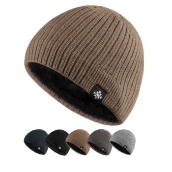 Custom Logo Autumn Winter Plush Thick Knitted Hat Wholesale Beanie Cap Beanies Hats