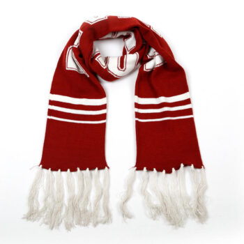 Factory Custom Knitted Scarf With Tassel Fan Football Scarf Wholesale Custom Pattern Jacquard Adult Men Long Winter Scarves