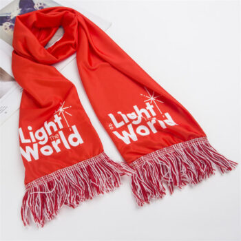 Custom Logo Scarf Free Sample Flag Knit Scarf  Flag Banner Football Cheerleaders Scarves