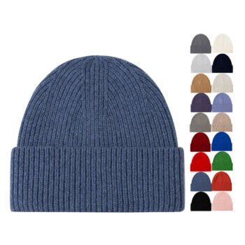 Manufacturer Custom Embroidery High Quality Winter Unisex Cashmere Wool Knitted Cap Knit Beanies Hats with Custom Logo