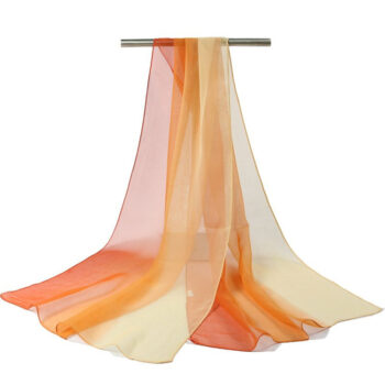 Gradient Silk Scarf for Women Lady's Satin  Scarf Georgette Transition Tulle