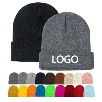 Wholesale Warm Hat Manufacturer Custom Logo Embroidery 60 Colors Winter Blank Plain Knitted Beanie Cap Beanie Hats