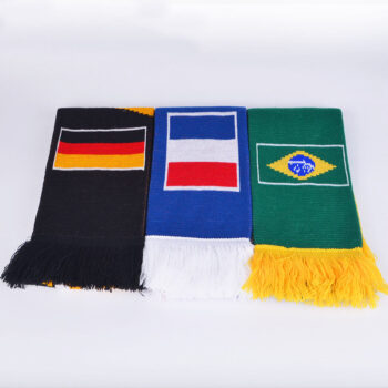 Custom Winter Thick Acrylic Long Size Knitted Scarf Fan Woven Scarf With Tassel