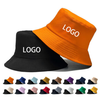 Sun Summer Hats Double Side Plain Cotton Custom Logo Embroidery Designer Man Women Fisherman Bucks Reversible Bucket Hat