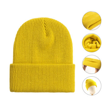 Wholesale Classic Unisex Winter 100% Acrylic Knitted Beanies Hats Skull Cap with Custom Logo for Men Women